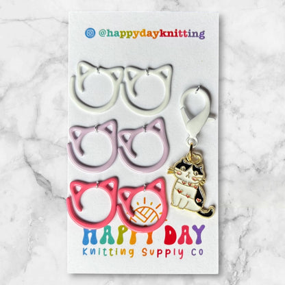 Cat Friends Stitch Markers