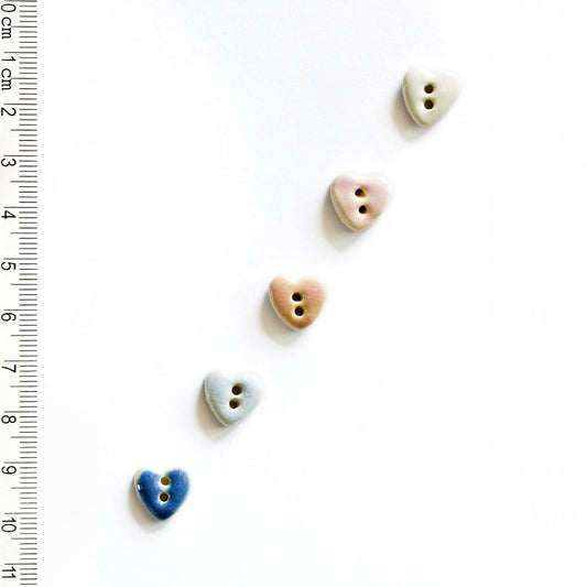 Handmade Pastel Heart Buttons