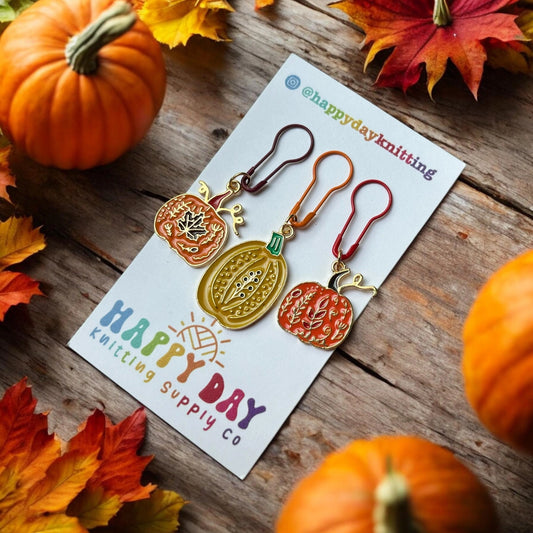 Fall Pumpkins Stitch Markers